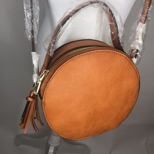 Cognac Brown Small Fringe Crossbody Purse